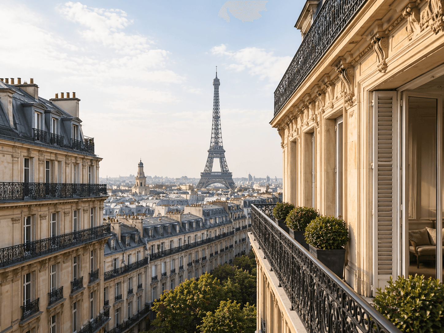 Balcon avec vue parisienne